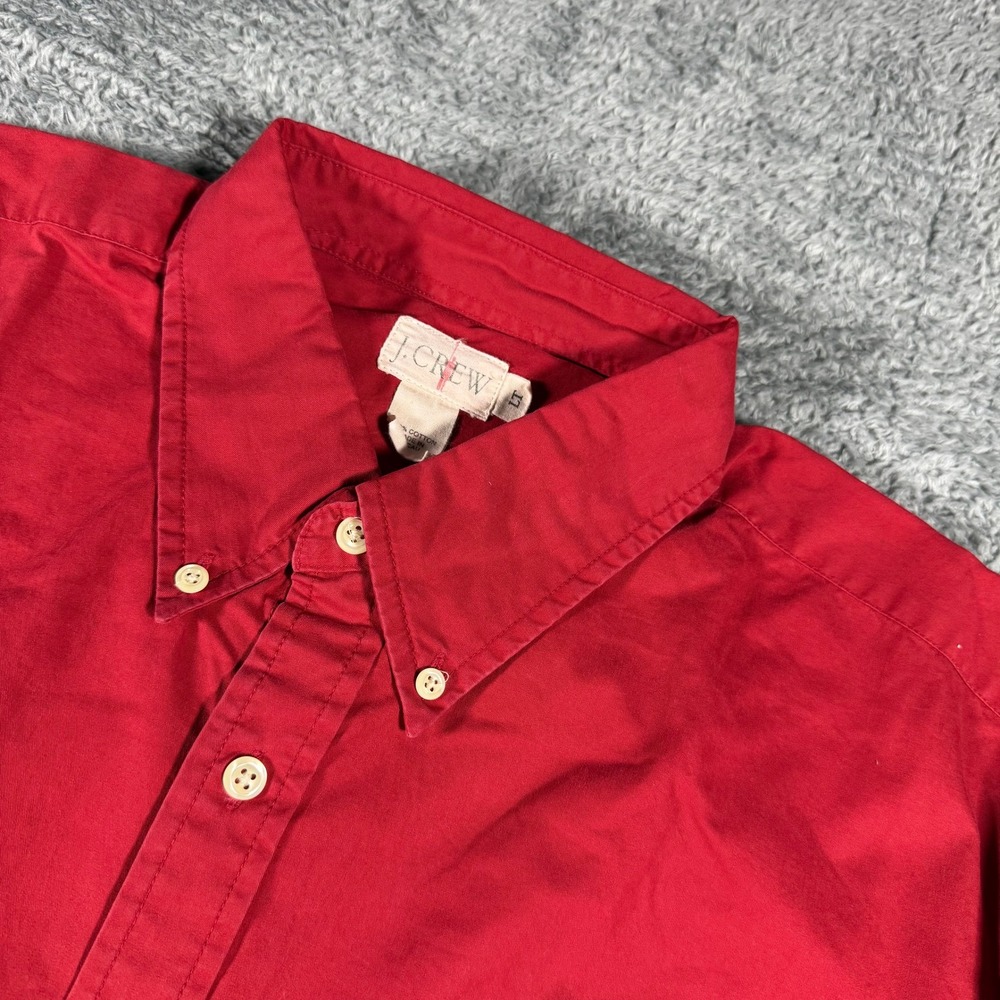 NWT J.Crew Oarsman Button Down Shirt Mens LT Large Tall Red Cotton Long Sleeve